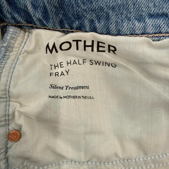 MOTHER The Half Swing Fray Denim Skirt 25” Length SZ 33 (US 16) - Picture 8 of 8